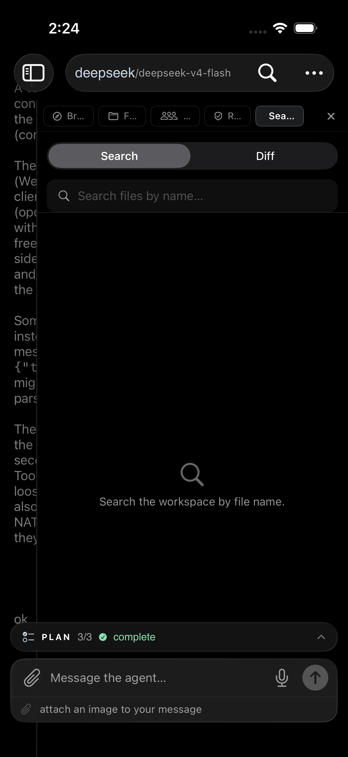search and diff